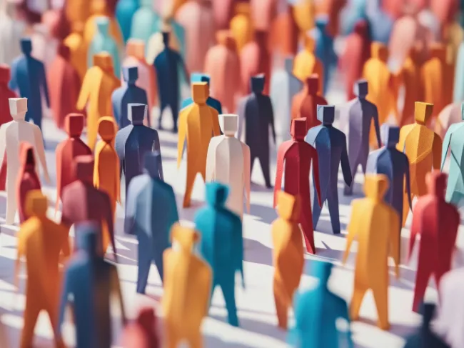 crowd of paper figures